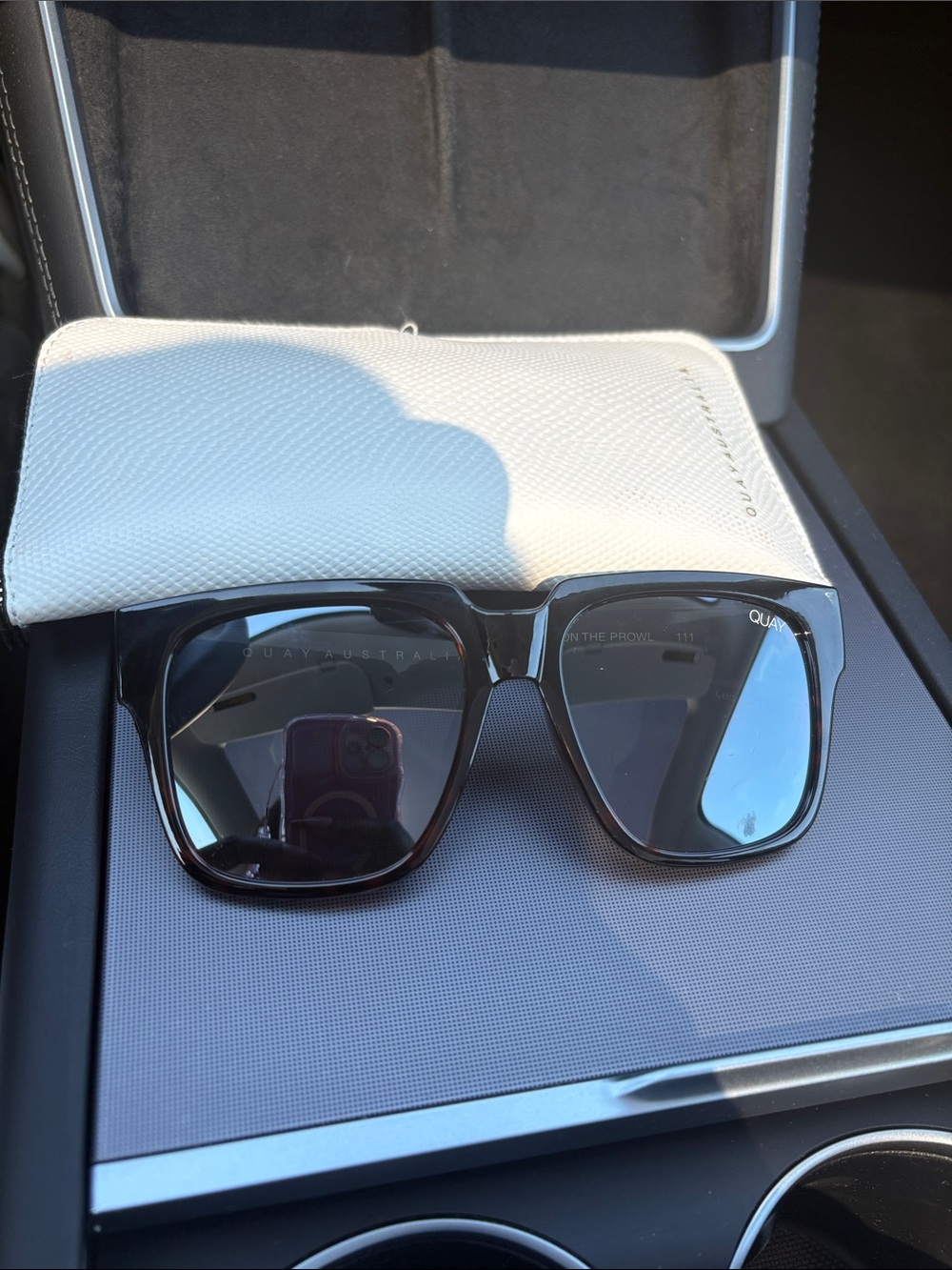 Quay Australia Oversized Square Sunglasses in Black and Brown